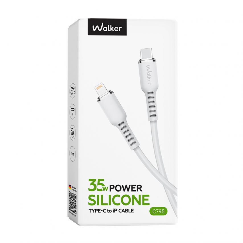 Кабель USB WALKER C795 Type-C to Lightning white