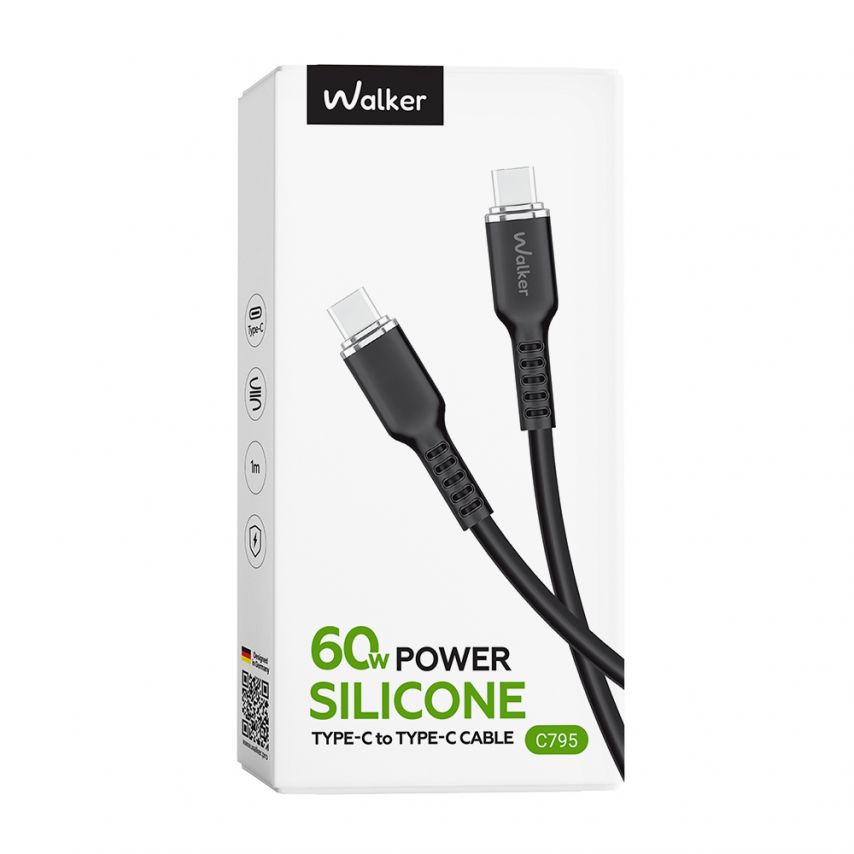 Кабель USB WALKER C795 Type-C to Type-C black