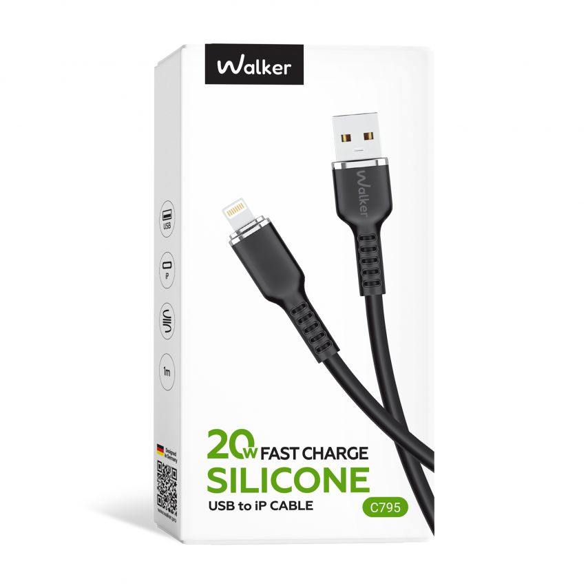 Кабель USB WALKER C795 Lightning black