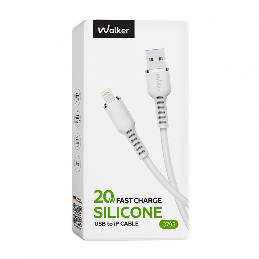 Кабель USB WALKER C795 Lightning white