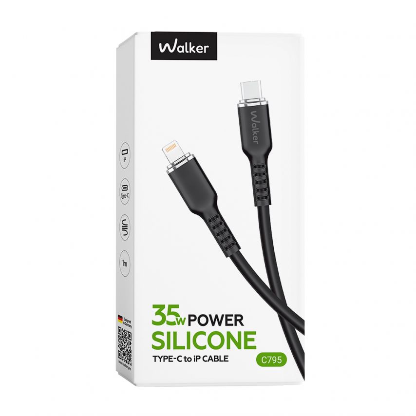 Кабель USB WALKER C795 Type-C to Lightning black