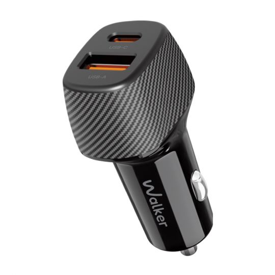Автомобільний зарядний пристрій (адаптер) WALKER WCR-35 QC3.0_18W / PD_30W / 48W Max black - купити за 378.77 грн у Києві, Україні