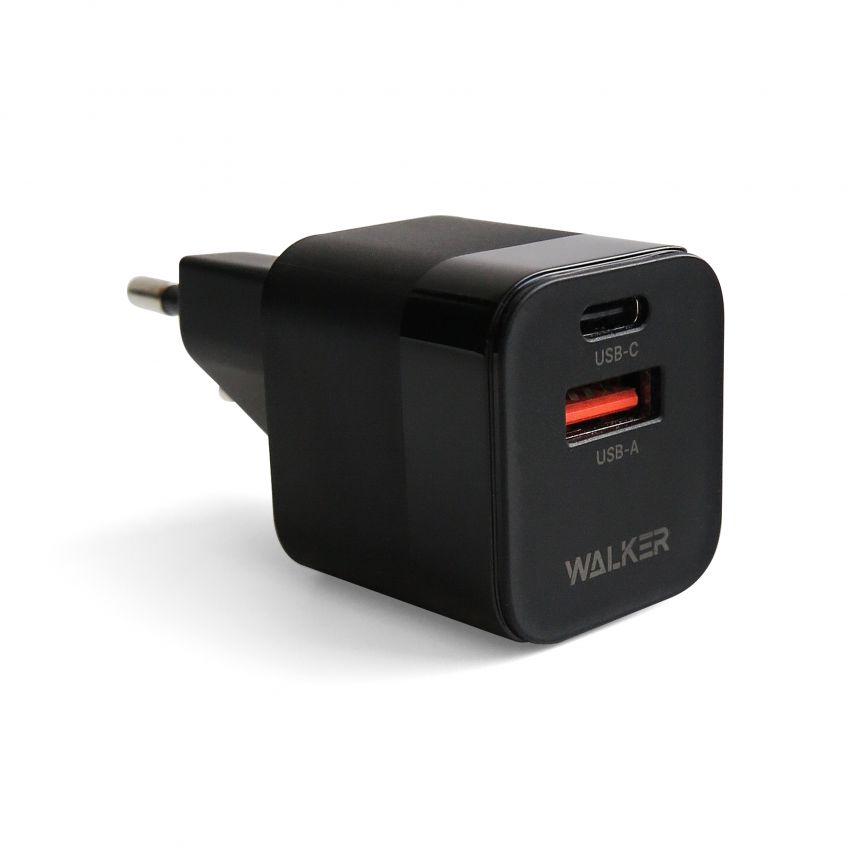 Сетевое зарядное устройство (адаптер) WALKER WH-42 20W GAN PD_20W / QC3.0_18W black