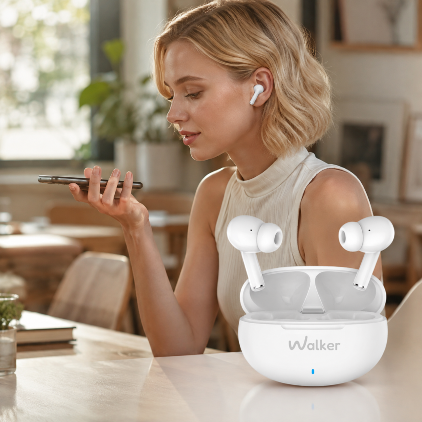 Наушники Bluetooth WALKER WTS-60 ENC white