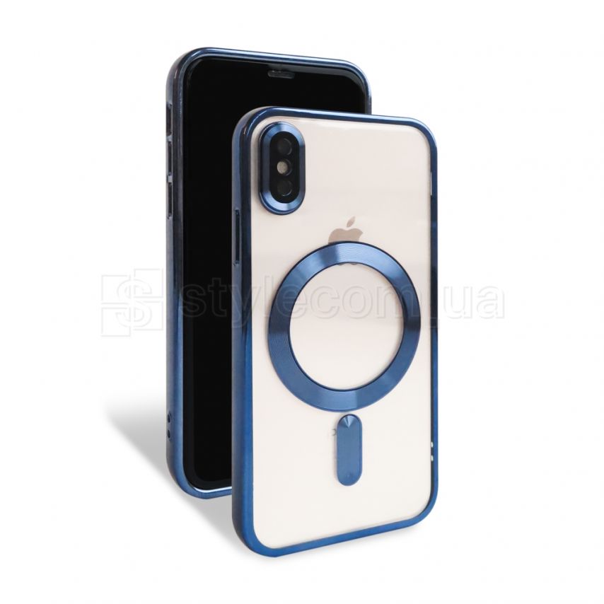 Чехол с функцией MagSafe для Apple iPhone X, Xs blue (4)