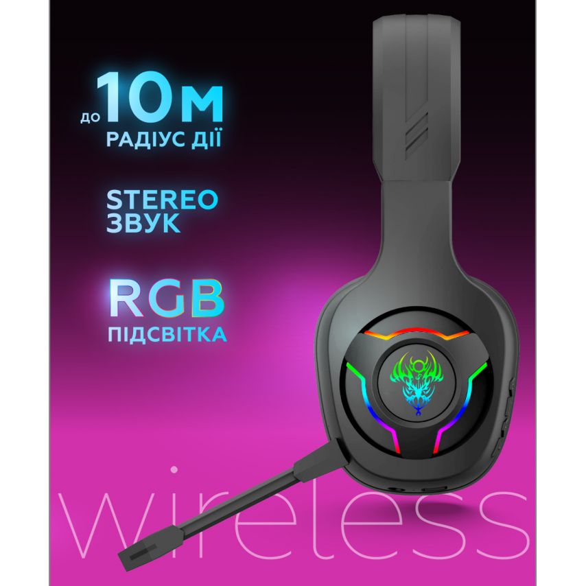 Игровые наушники Bluetooth WALKER WBT-79 black