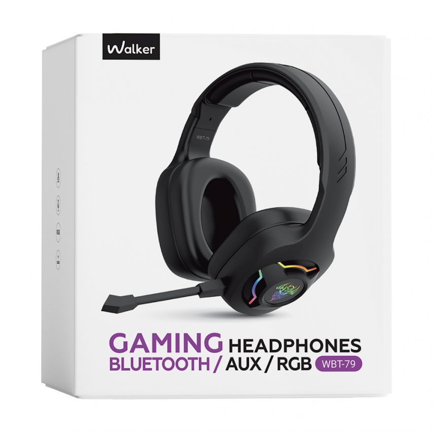 Игровые наушники Bluetooth WALKER WBT-79 black