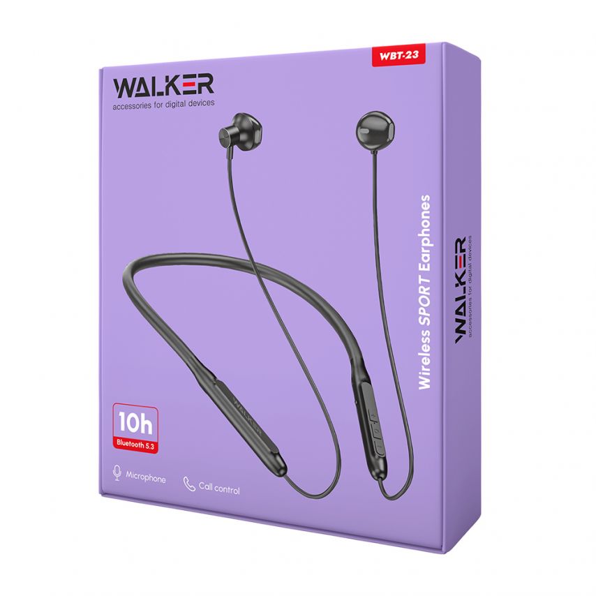 Навушники Bluetooth WALKER WBT-23 Sport black