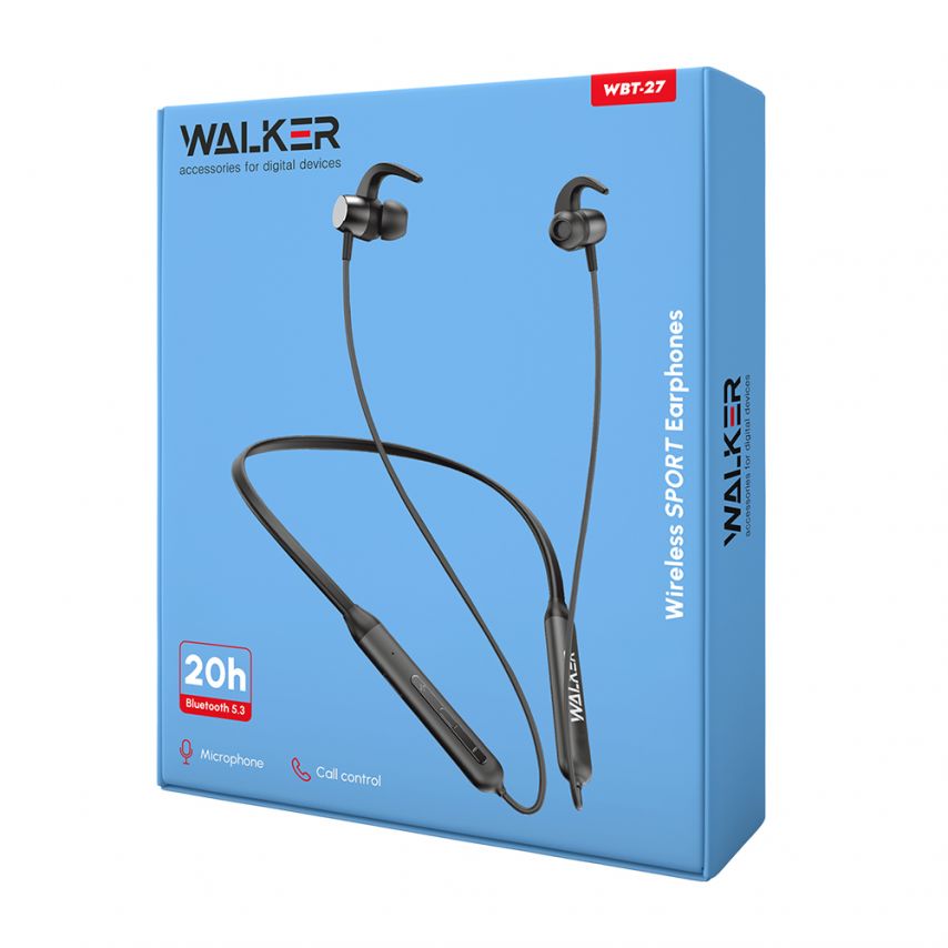 Навушники Bluetooth WALKER WBT-27 black