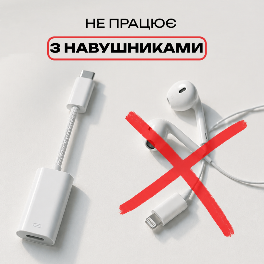 Перехідник WALKER WA-025 Lightning to Type-C white (тех.пак.)