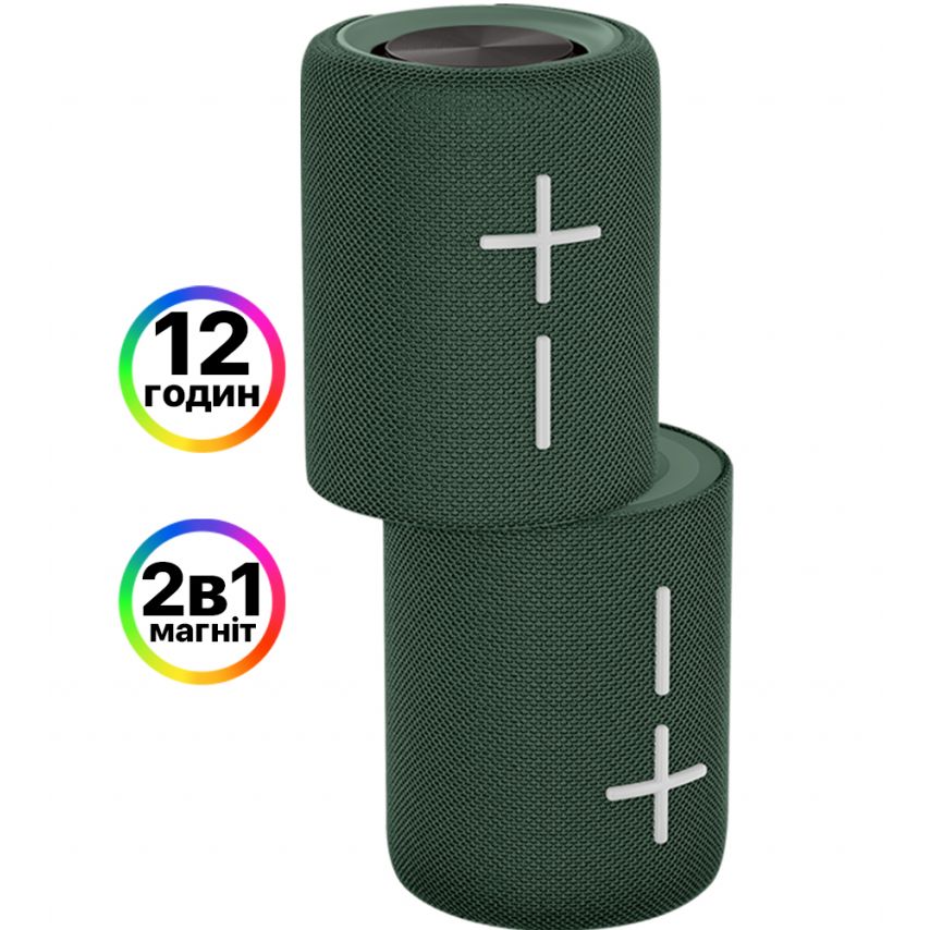 Портативна колонка 2в1 WALKER WSP-710 green