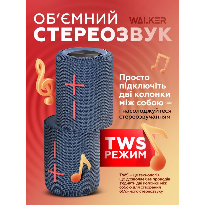 Портативна колонка 2в1 WALKER WSP-710 blue