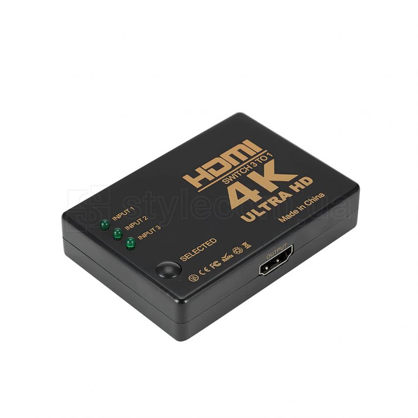 Разветвитель HDMI HF23 на 3 устройства с пультом black