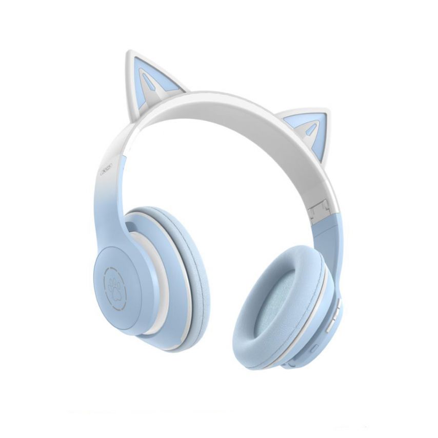 Детские наушники Bluetooth XO BE38 с ушками blue