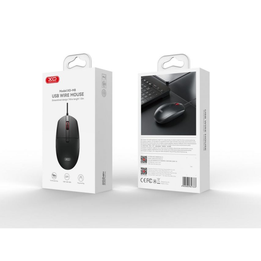 Мышка проводная XO M8 black