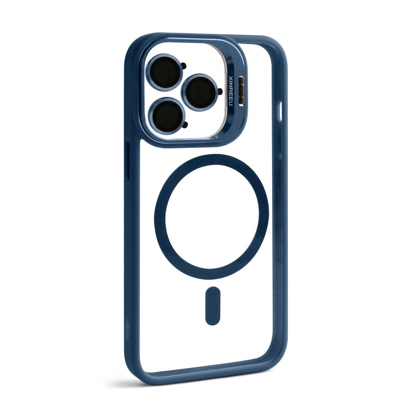 Чехол с функцией MagSafe для Apple iPhone 13 Pro с подставкой и защитой для камер dark blue