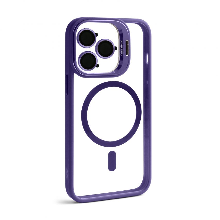 Чохол з функцією MagSafe для Apple iPhone 13 Pro з підставкою та захистом для камер violet