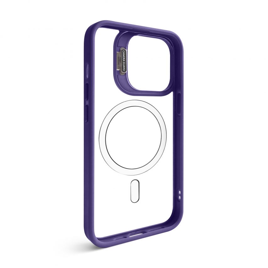 Чохол з функцією MagSafe для Apple iPhone 13 Pro з підставкою та захистом для камер violet