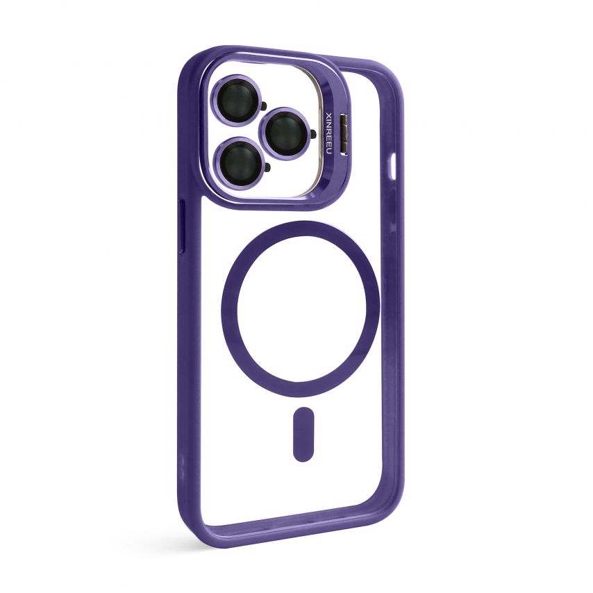 Чехол с функцией MagSafe для Apple iPhone 13 Pro Max с подставкой и защитой для камер violet