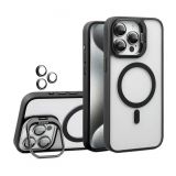 Чехол с функцией MagSafe для Apple iPhone 12 с подставкой и защитой для камер black