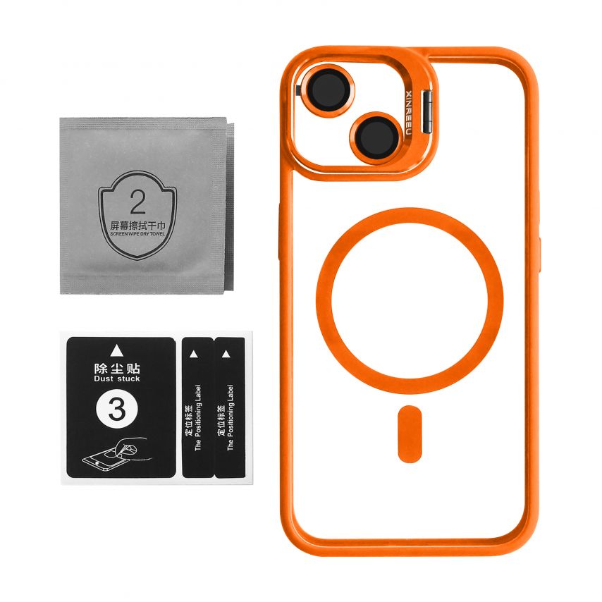 Чохол з функцією MagSafe для Apple iPhone 12 з підставкою та захистом для камер orange