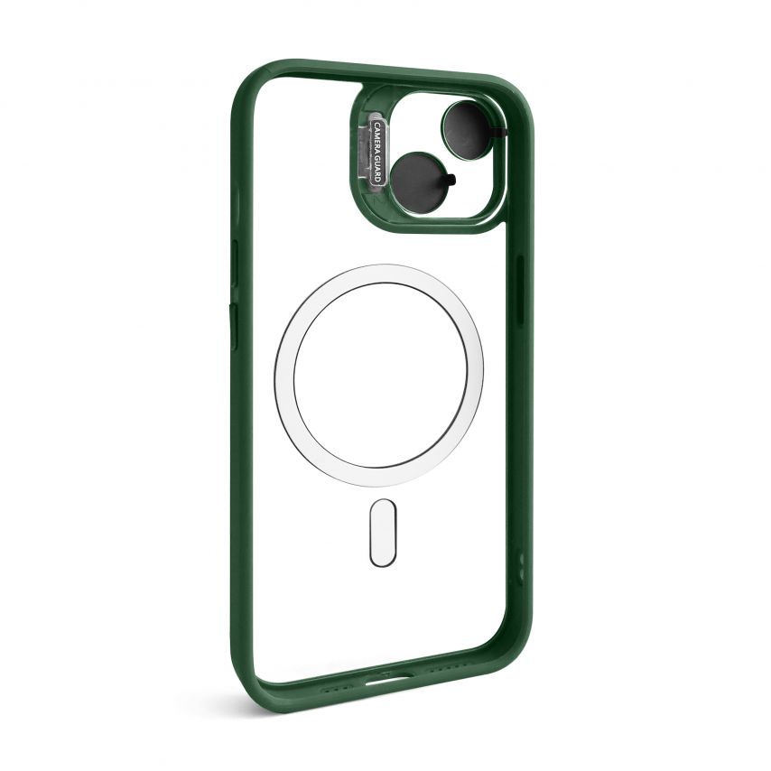 Чехол с функцией MagSafe для Apple iPhone 12 Pro с подставкой и защитой для камер green