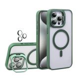 Чехол с функцией MagSafe для Apple iPhone 12 Pro Max с подставкой и защитой для камер green - купить за 328.00 грн в Киеве, Украине