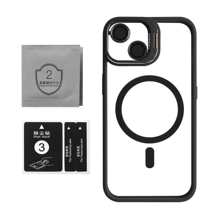 Чохол з функцією MagSafe для Apple iPhone 13 з підставкою та захистом для камер black