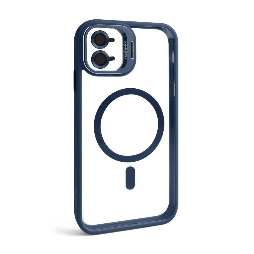 Чехол с функцией MagSafe для Apple iPhone 11 с подставкой и защитой для камер dark blue