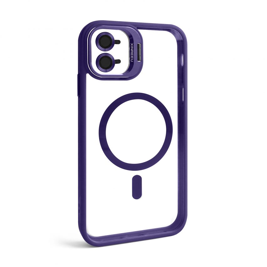 Чохол з функцією MagSafe для Apple iPhone 11 з підставкою та захистом для камер violet