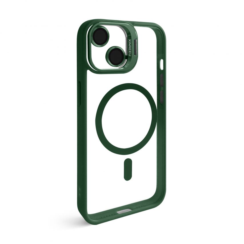 Чохол з функцією MagSafe для Apple iPhone 13 з підставкою та захистом для камер green