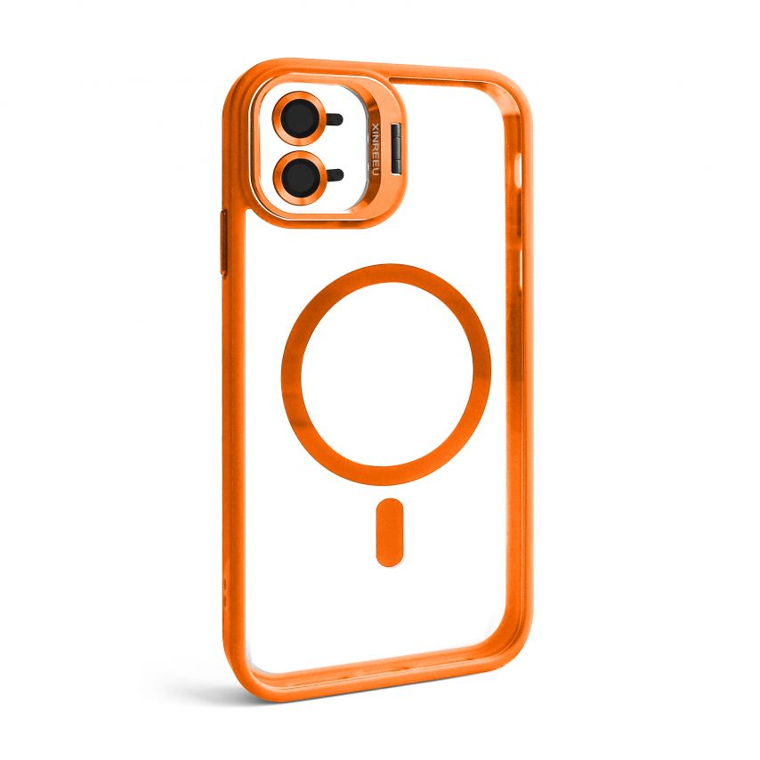 Чехол с функцией MagSafe для Apple iPhone 11 с подставкой и защитой для камер orange