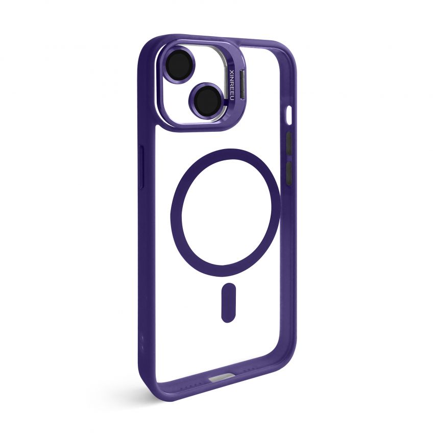 Чехол с функцией MagSafe для Apple iPhone 13 с подставкой и защитой для камер violet