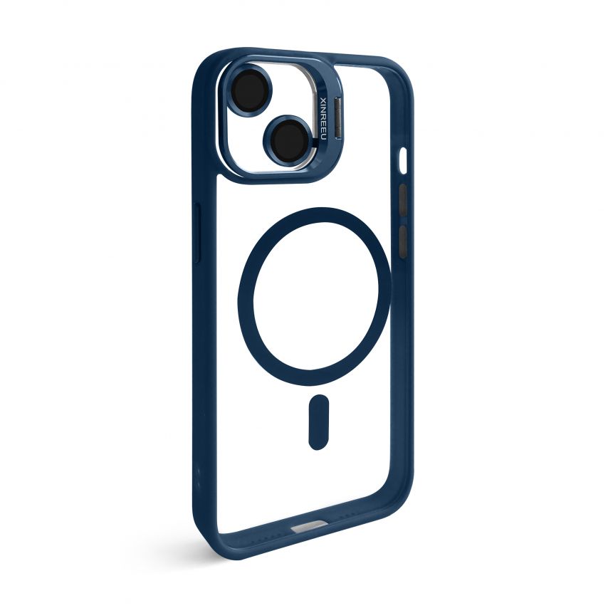 Чехол с функцией MagSafe для Apple iPhone 13 с подставкой и защитой для камер dark blue