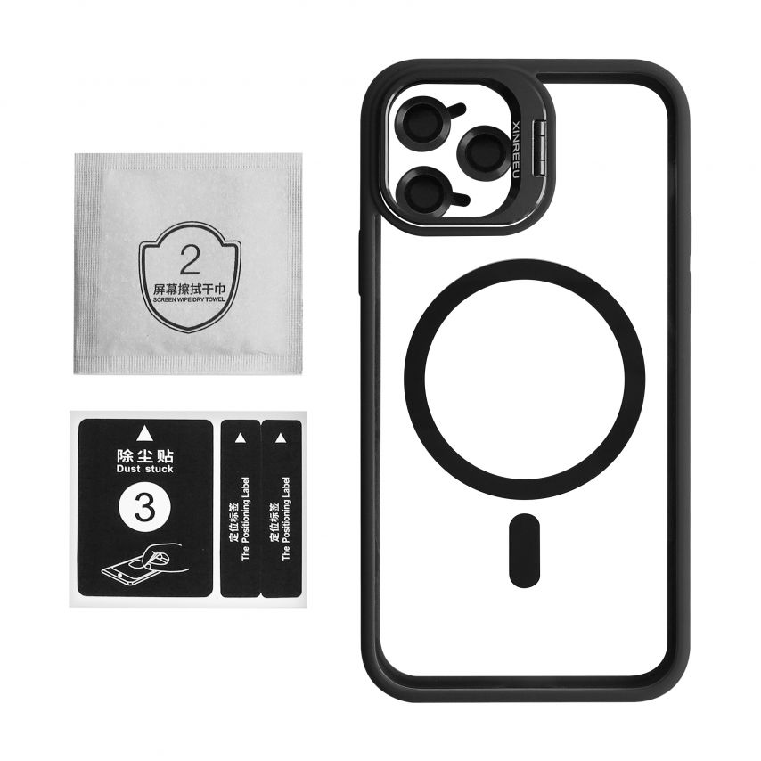 Чохол з функцією MagSafe для Apple iPhone 11 Pro Max з підставкою та захистом для камер black