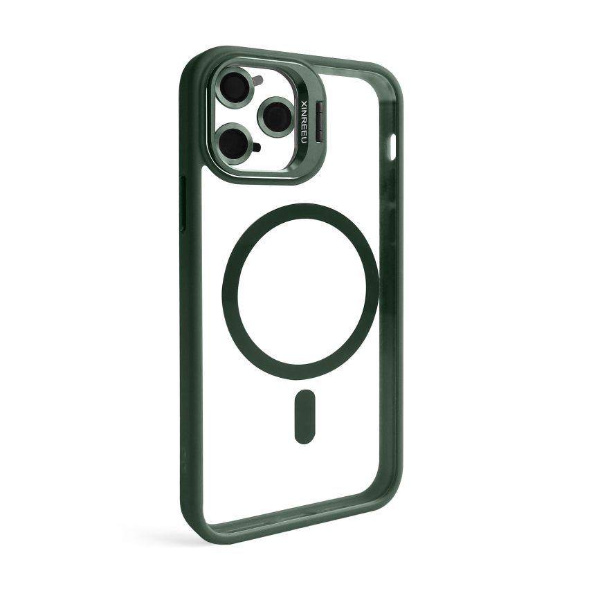 Чехол с функцией MagSafe для Apple iPhone 11 Pro Max с подставкой и защитой для камер green
