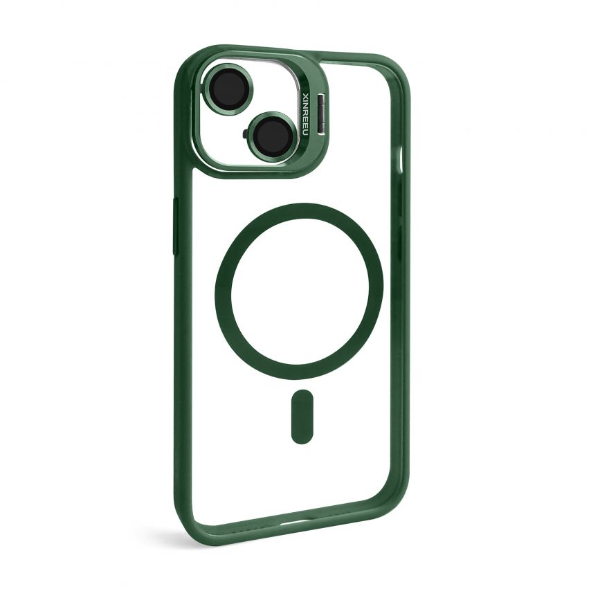 Чохол з функцією MagSafe для Apple iPhone 14 з підставкою та захистом для камер green