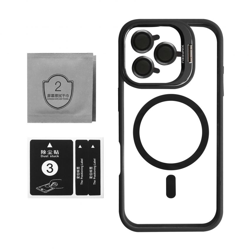 Чохол з функцією MagSafe для Apple iPhone 15 Pro Max з підставкою та захистом для камер black
