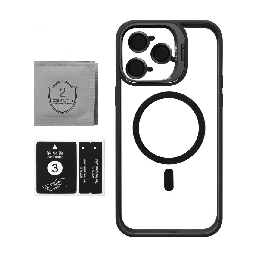 Чохол з функцією MagSafe для Apple iPhone 14 Pro з підставкою та захистом для камер black