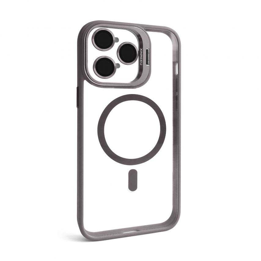 Чехол с функцией MagSafe для Apple iPhone 14 Pro с подставкой и защитой для камер light grey
