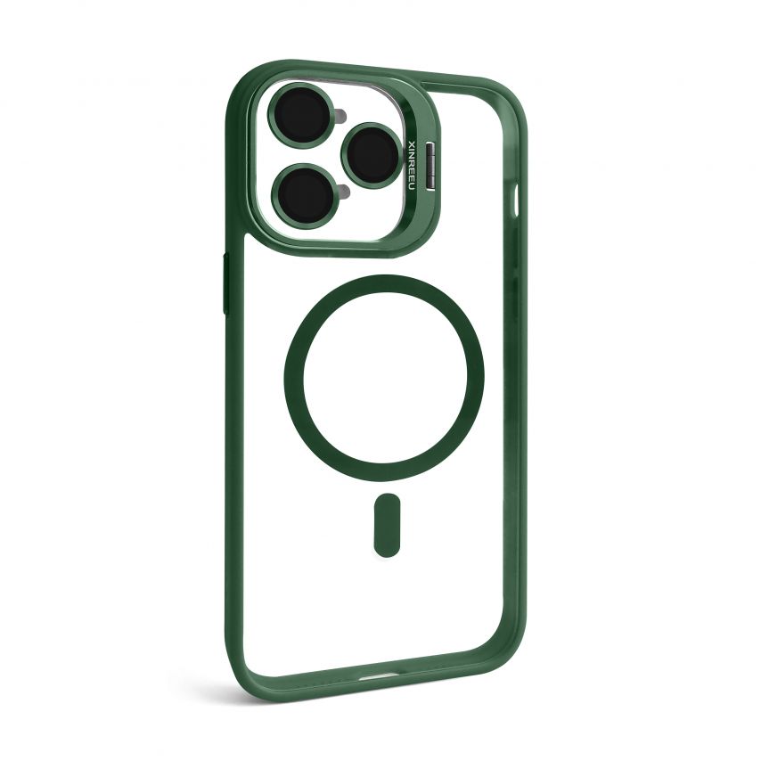 Чехол с функцией MagSafe для Apple iPhone 14 Pro с подставкой и защитой для камер green