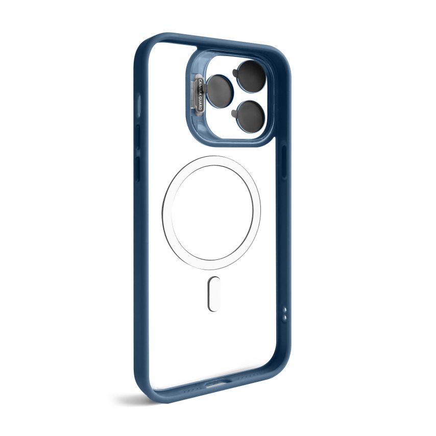 Чохол з функцією MagSafe для Apple iPhone 14 Pro з підставкою та захистом для камер dark blue