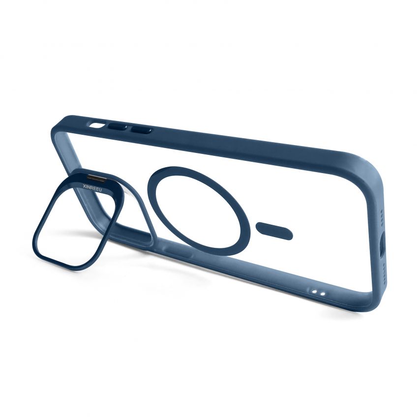 Чохол з функцією MagSafe для Apple iPhone 14 Pro з підставкою та захистом для камер dark blue