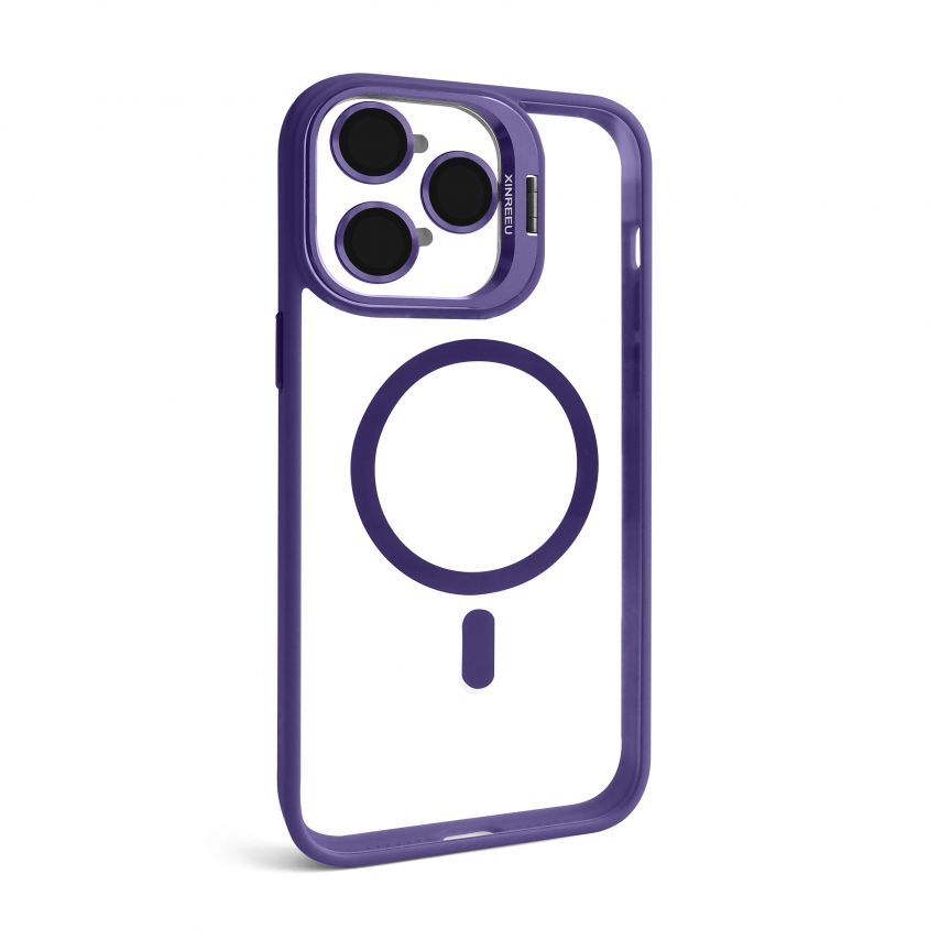 Чехол с функцией MagSafe для Apple iPhone 14 Pro с подставкой и защитой для камер violet