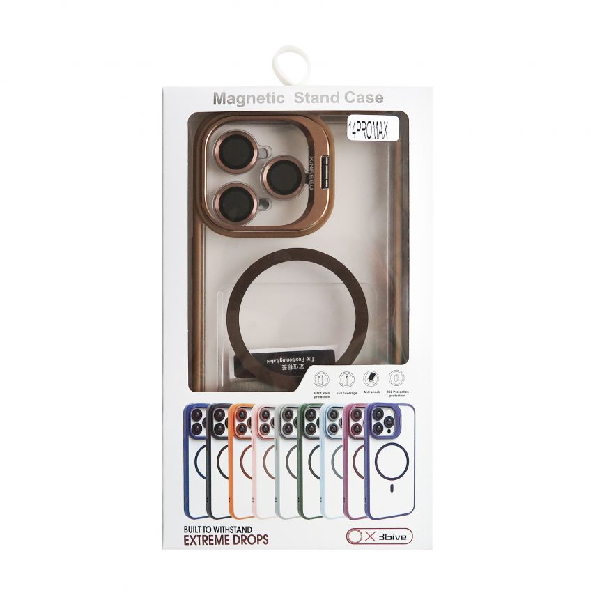 Чохол з функцією MagSafe для Apple iPhone 14 Pro Max з підставкою та захистом для камер light grey