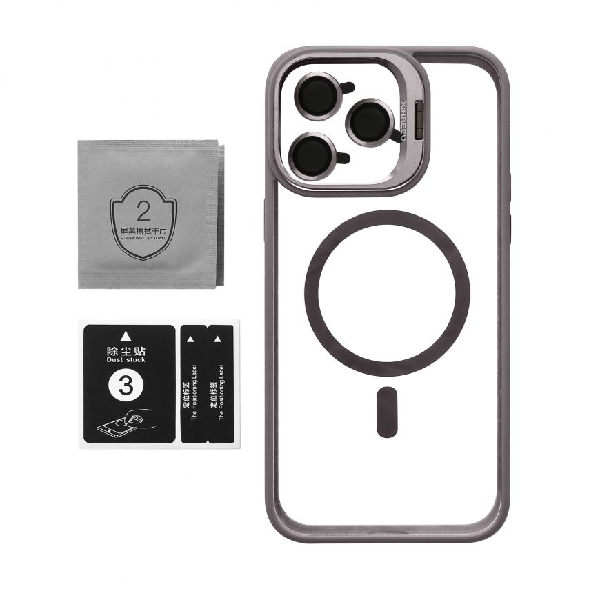 Чохол з функцією MagSafe для Apple iPhone 14 Pro Max з підставкою та захистом для камер light grey
