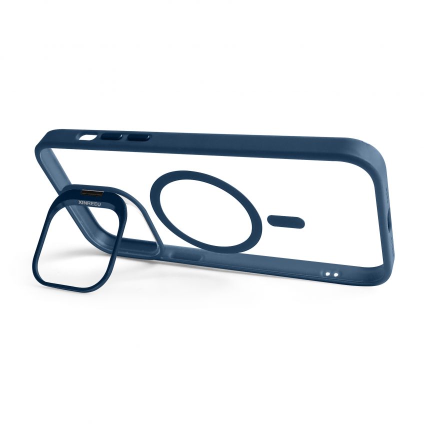 Чохол з функцією MagSafe для Apple iPhone 14 Pro Max з підставкою та захистом для камер dark blue