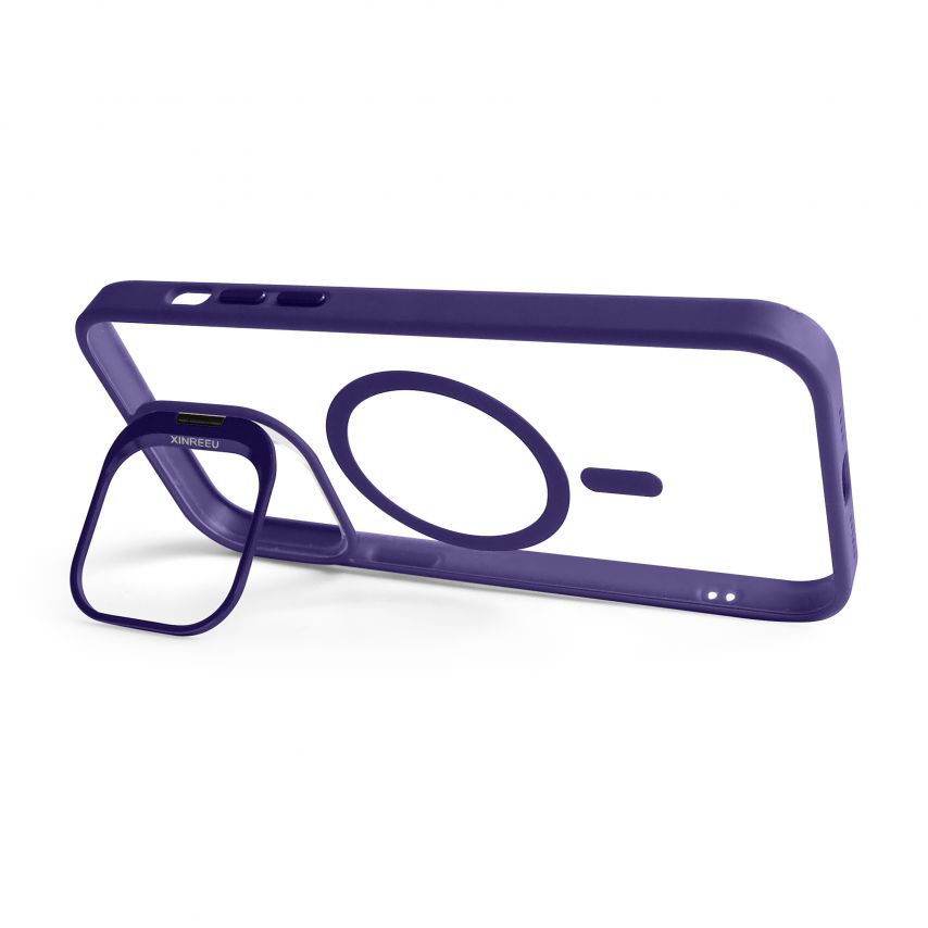 Чохол з функцією MagSafe для Apple iPhone 14 Pro Max з підставкою та захистом для камер violet