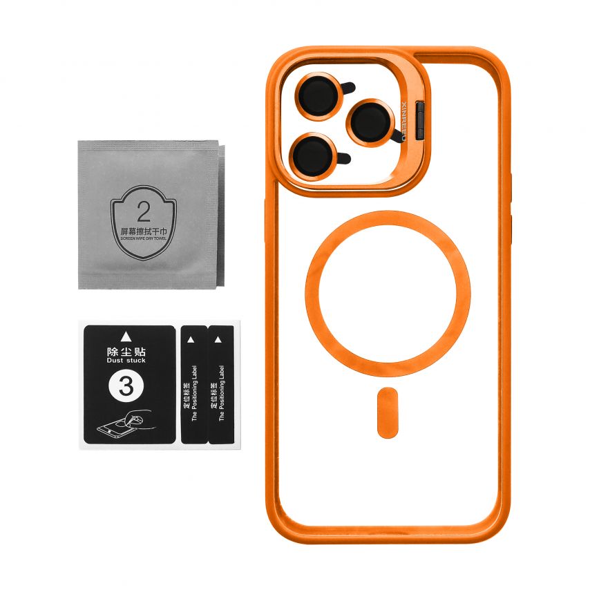 Чохол з функцією MagSafe для Apple iPhone 14 Pro Max з підставкою та захистом для камер orange