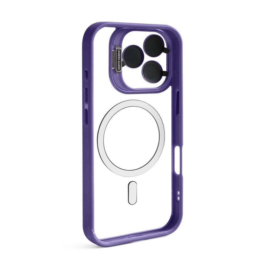 Чохол з функцією MagSafe для Apple iPhone 15 Pro з підставкою та захистом для камер violet